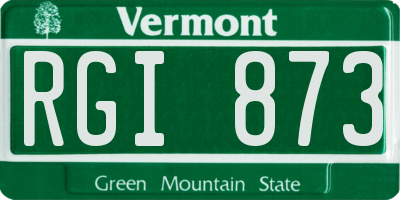 VT license plate RGI873