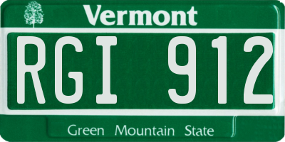 VT license plate RGI912