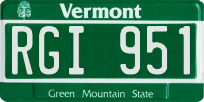 VT license plate RGI951