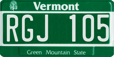 VT license plate RGJ105