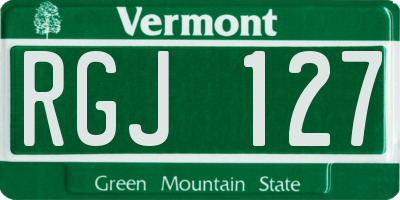 VT license plate RGJ127