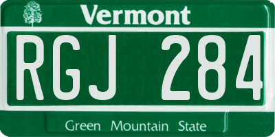 VT license plate RGJ284