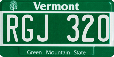 VT license plate RGJ320