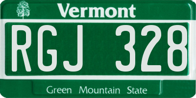 VT license plate RGJ328
