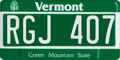 VT license plate RGJ407