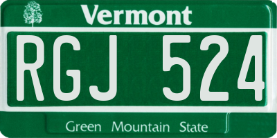 VT license plate RGJ524
