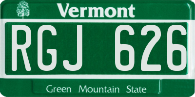 VT license plate RGJ626