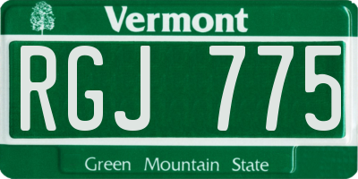 VT license plate RGJ775
