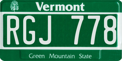 VT license plate RGJ778