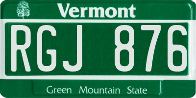 VT license plate RGJ876