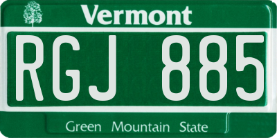 VT license plate RGJ885