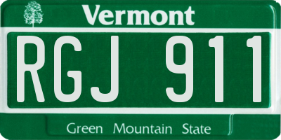 VT license plate RGJ911