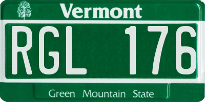 VT license plate RGL176