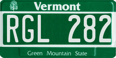 VT license plate RGL282