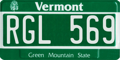 VT license plate RGL569