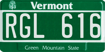 VT license plate RGL616