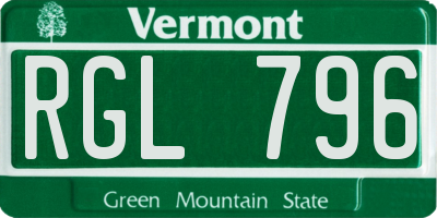 VT license plate RGL796
