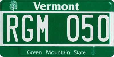 VT license plate RGM050