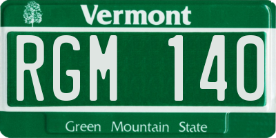 VT license plate RGM140