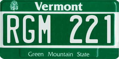 VT license plate RGM221