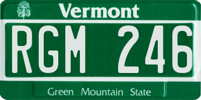VT license plate RGM246