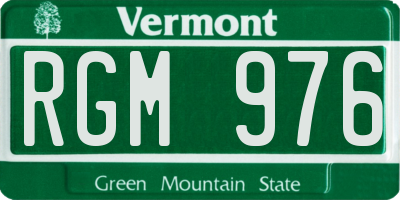 VT license plate RGM976