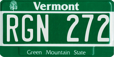 VT license plate RGN272