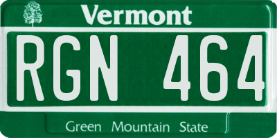 VT license plate RGN464