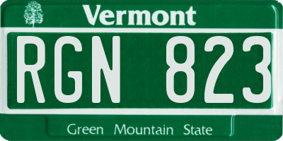 VT license plate RGN823