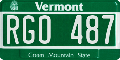 VT license plate RGO487