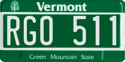VT license plate RGO511