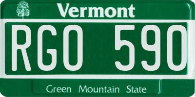 VT license plate RGO590