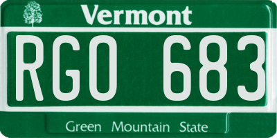 VT license plate RGO683