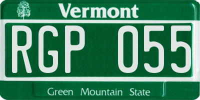 VT license plate RGP055