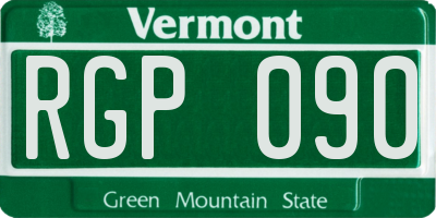 VT license plate RGP090