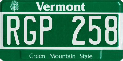 VT license plate RGP258