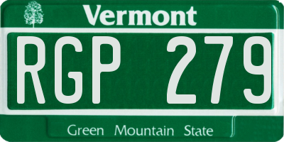 VT license plate RGP279