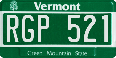 VT license plate RGP521