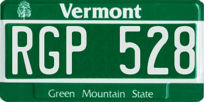 VT license plate RGP528
