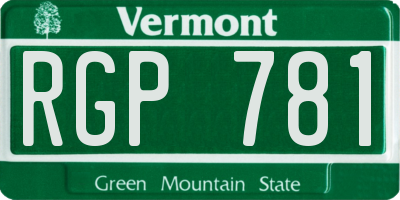 VT license plate RGP781