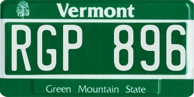 VT license plate RGP896