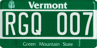 VT license plate RGQ007