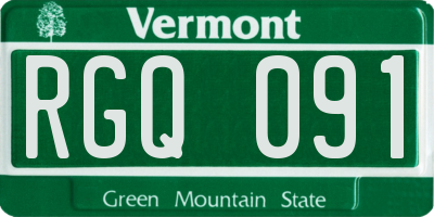 VT license plate RGQ091
