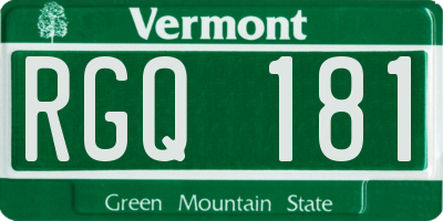 VT license plate RGQ181