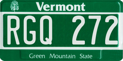 VT license plate RGQ272