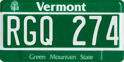 VT license plate RGQ274