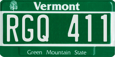 VT license plate RGQ411