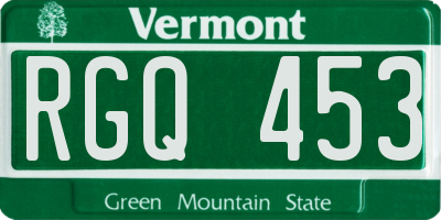 VT license plate RGQ453