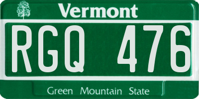 VT license plate RGQ476