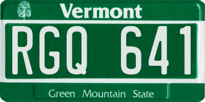 VT license plate RGQ641